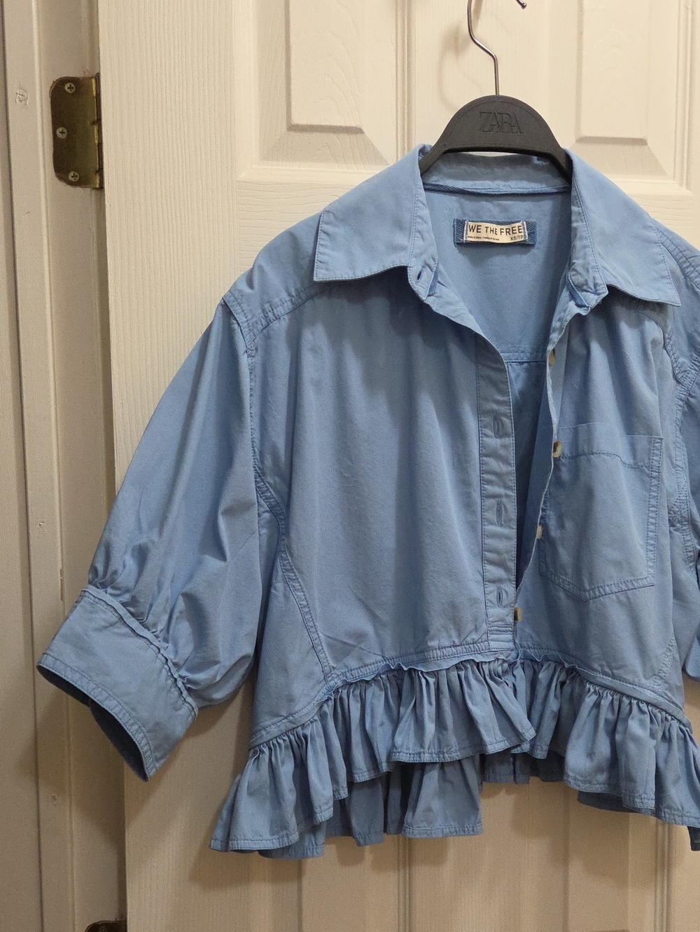 We The Free Ruffled Hem Button-Down Women's Top - Picture 8 of 8